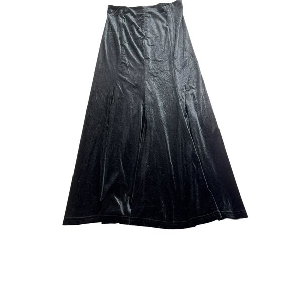 Black Velvet Maxi Mermaid Skirt Size M Back Zipper Belt Loops Shein Whimsygoth W - Picture 7 of 9